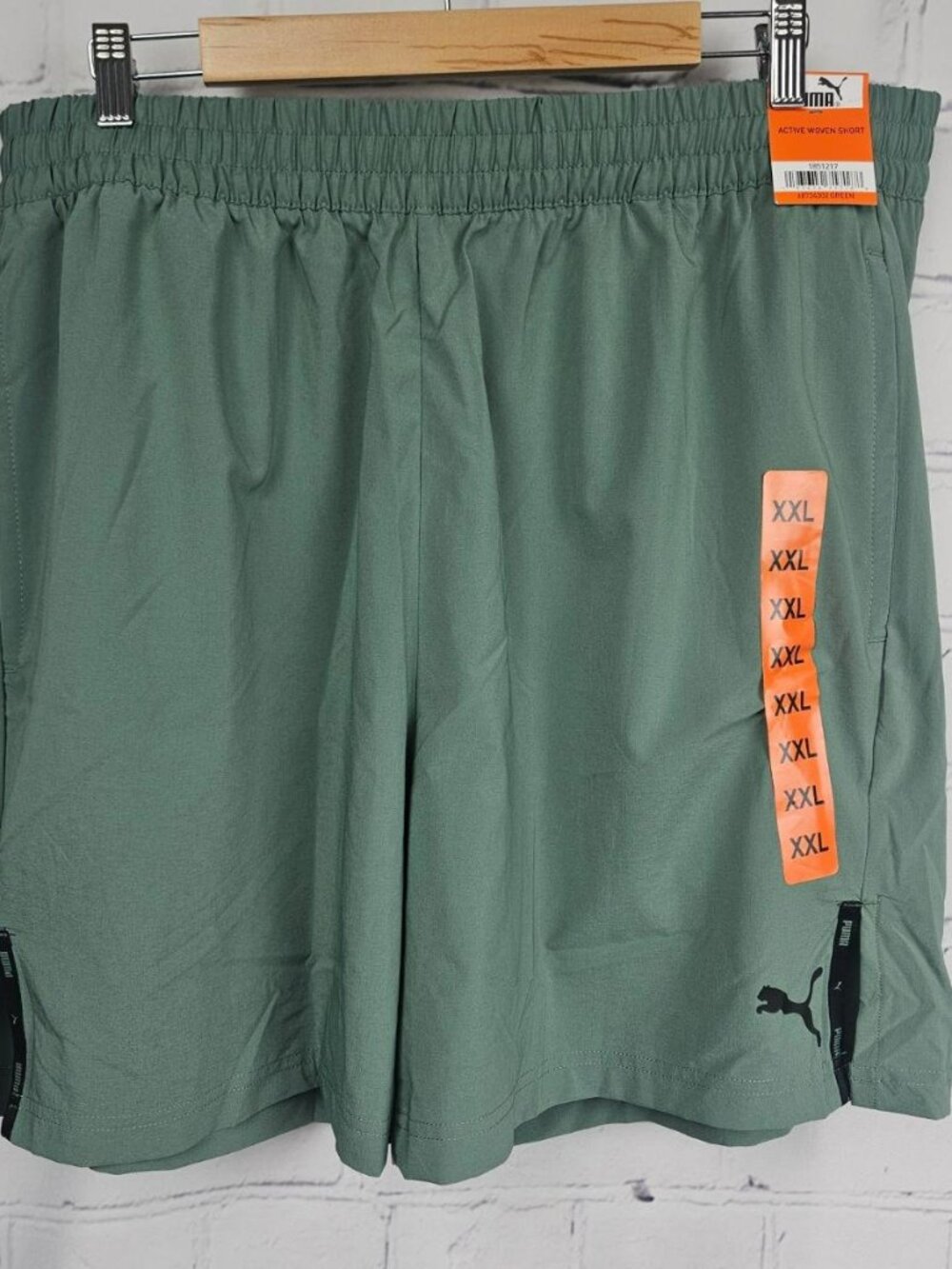 Puma Active Woven Shorts Mens XXL Green Lightweight Athletic NWT Pull On Elastic